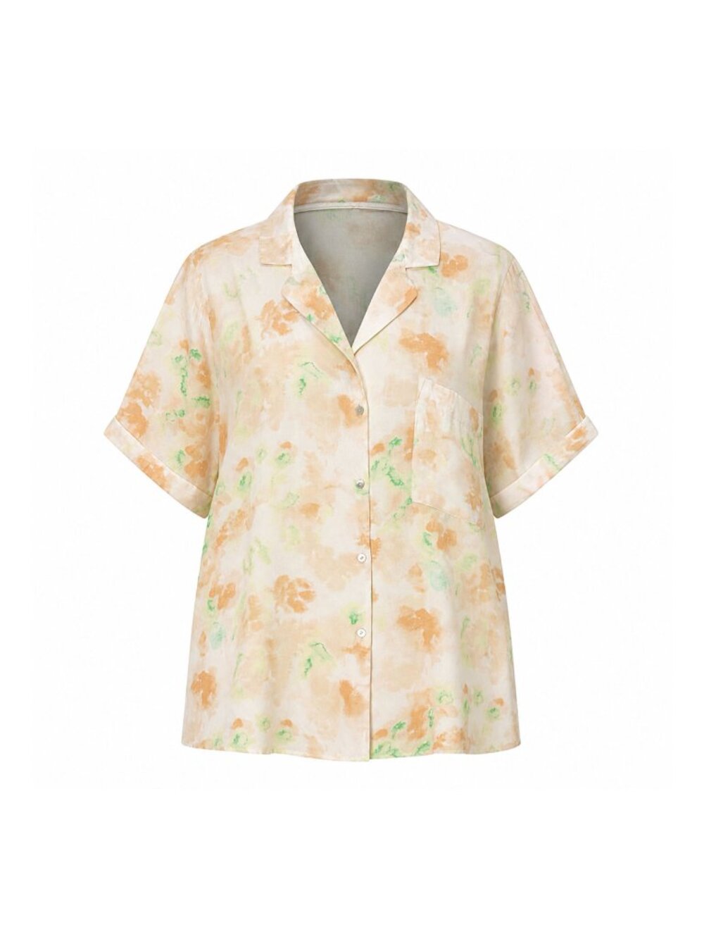 Zara Floral Tie Dye Button Front Shirt Size XL Relaxed Fit